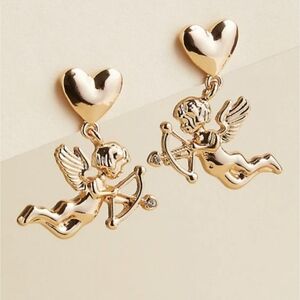 Torrid Gold E Cupid Heart Earrings